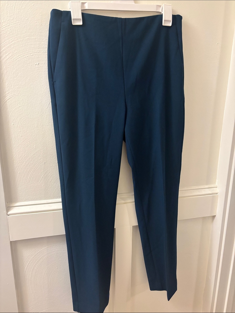 Ann Taylor Teal Pull-On Straight Trousers